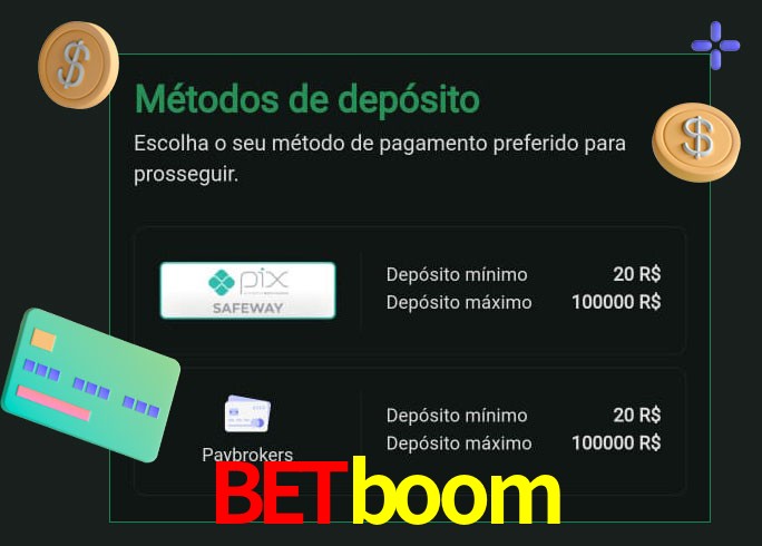 O cassino Betboom oferece uma grande variedade de métodos de pagamento